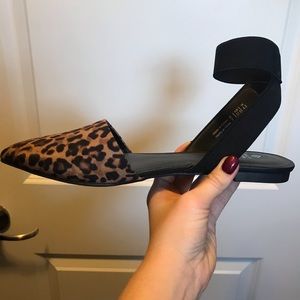Multi colored cheetah print strappy flats